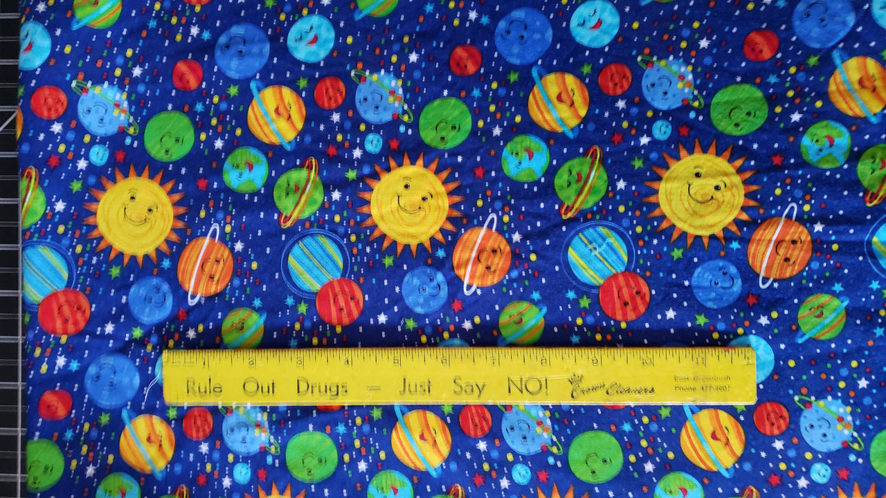 Adorable solar system colorful cotton sewing quilting fabric bhy x 43" Timeless Treasures