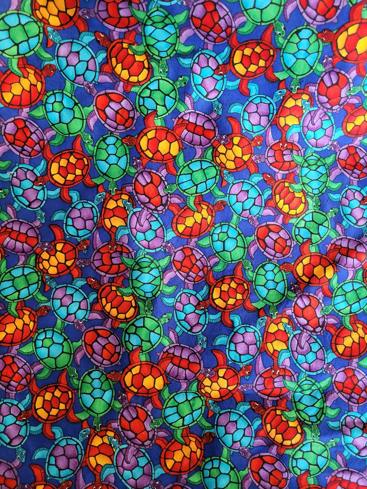 Tide Pools Hoffman International fabrics vintage cotton sewing rainbow turtles quilting fabric bhy