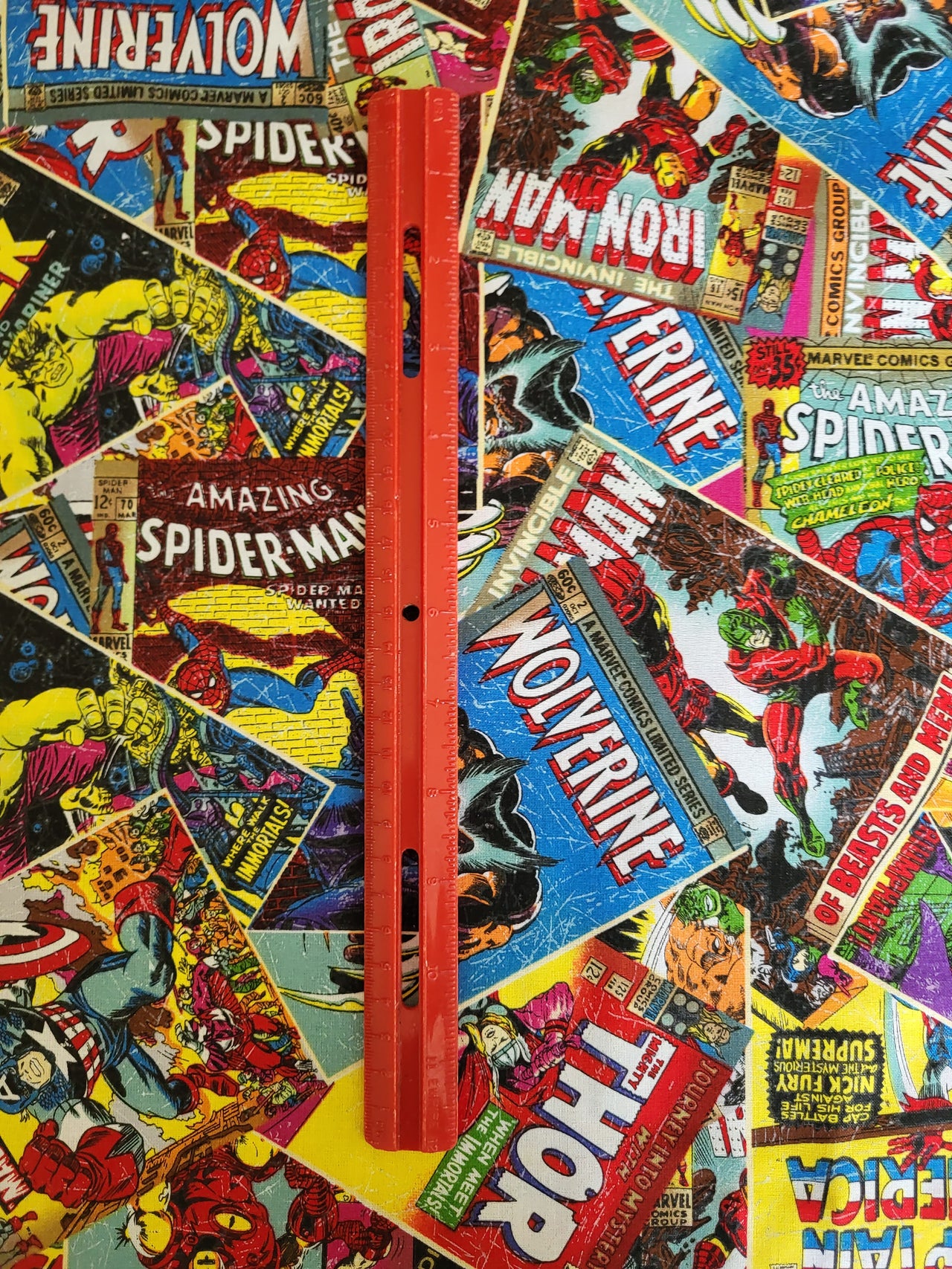 Marvel Comics Packed  The Avengers book covers cotton quilting fabric bhy x 44" w