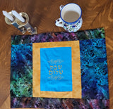 Colorful Batik flowers embroidered Challah Cover