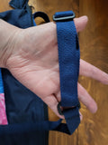 Navy blue nylon tote batik pockets