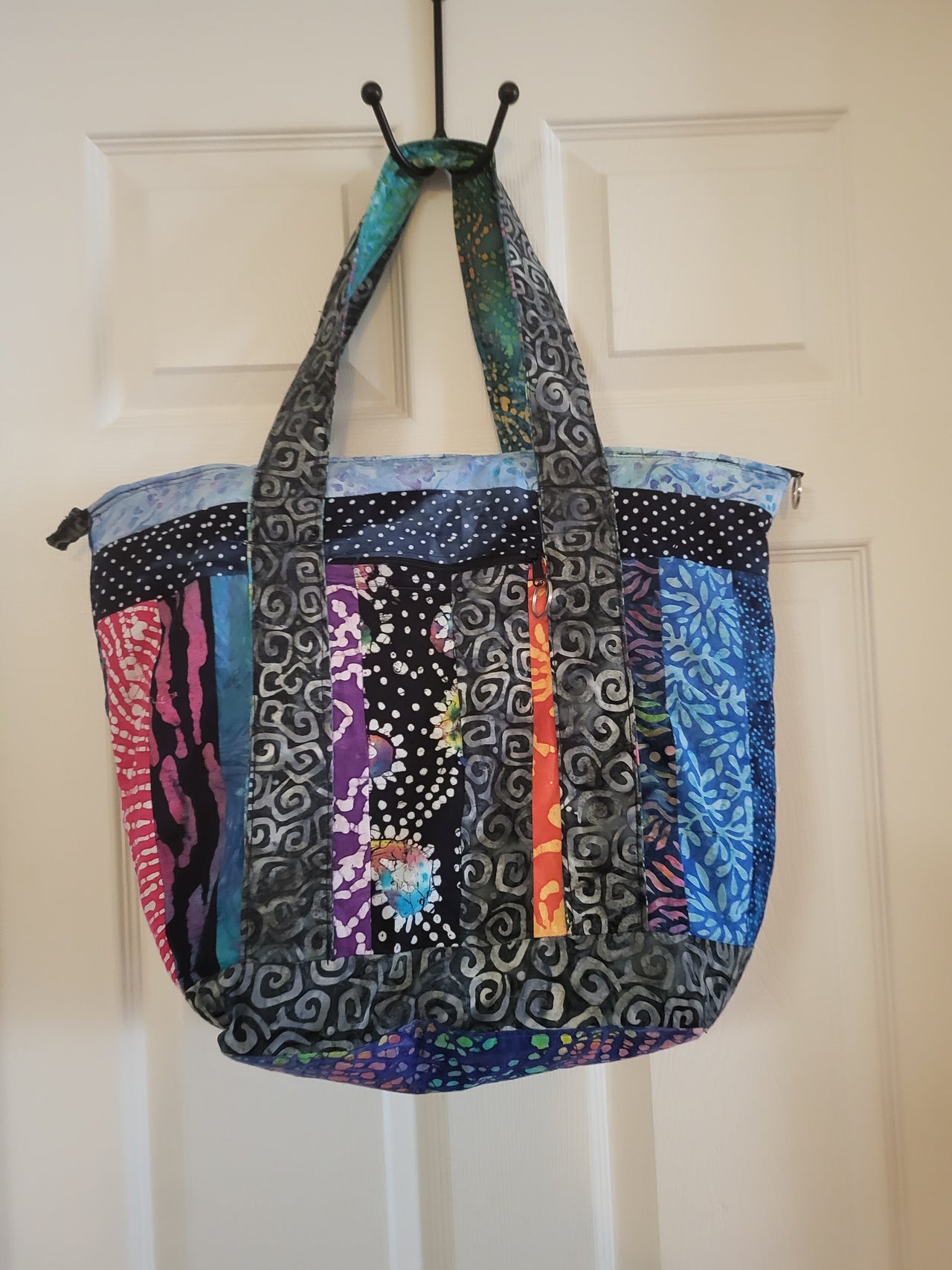 Bohemian colorful Batik tote bag