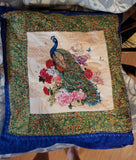Peacock with Peacock feathers pillow cover