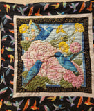 Humming birds hand quilted small wall hanging
