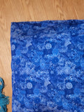 Batik blues fancy quilted pillow cover