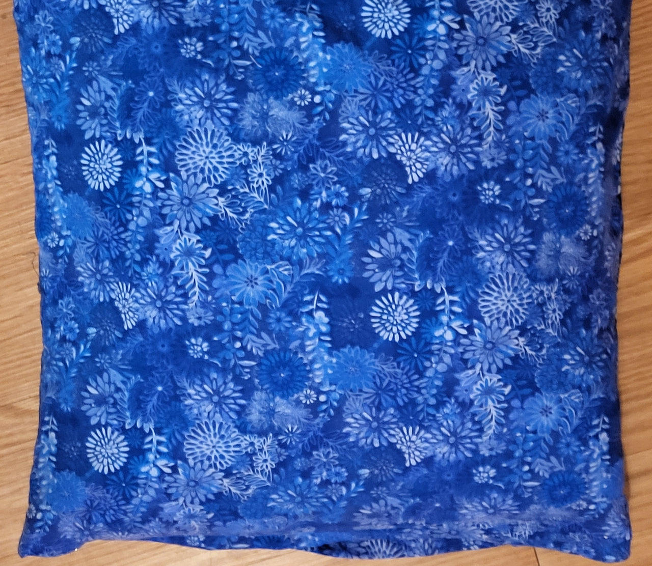 Log Cabin Batik blues fancy quilted pillow cover