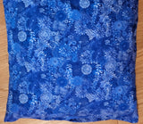 Log Cabin Batik blues fancy quilted pillow cover