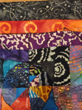 Bohemian Vibrant Batik Trapunto geometric wall hanging