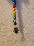 Chakra Quilled Hamsa with Evil eye beads