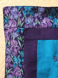 purple turquoise iris wall hanging