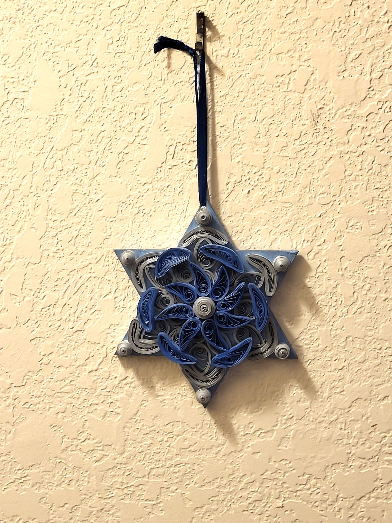 Quilled Star of David blues silver