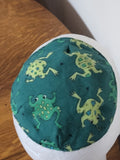 Passover Reversible Saucer kippah or yarmulke -- choose each side matzoh frogs plagues