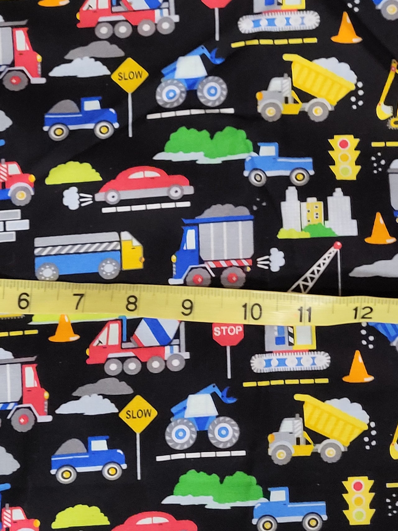 Construction vehicles trucks cotton sew quilt fabric BHY x 44" w