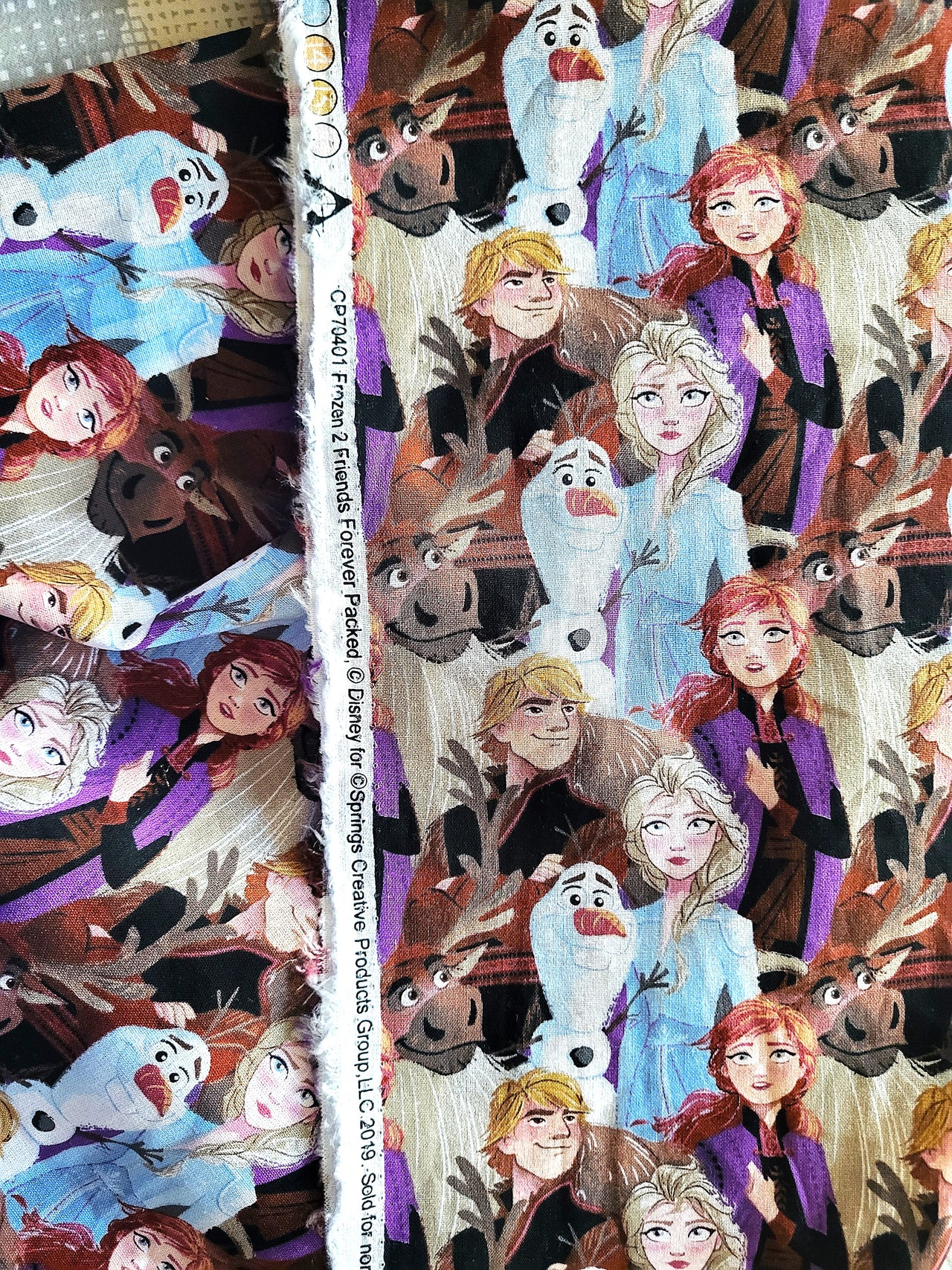 Frozen II Sisters Olaf Kristoff cotton sewing quilting fabric Springs creative bhy