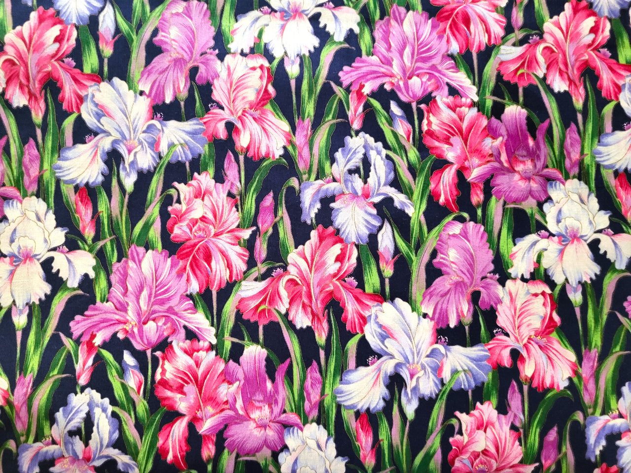 Iris blooms Hoffman cotton fabric