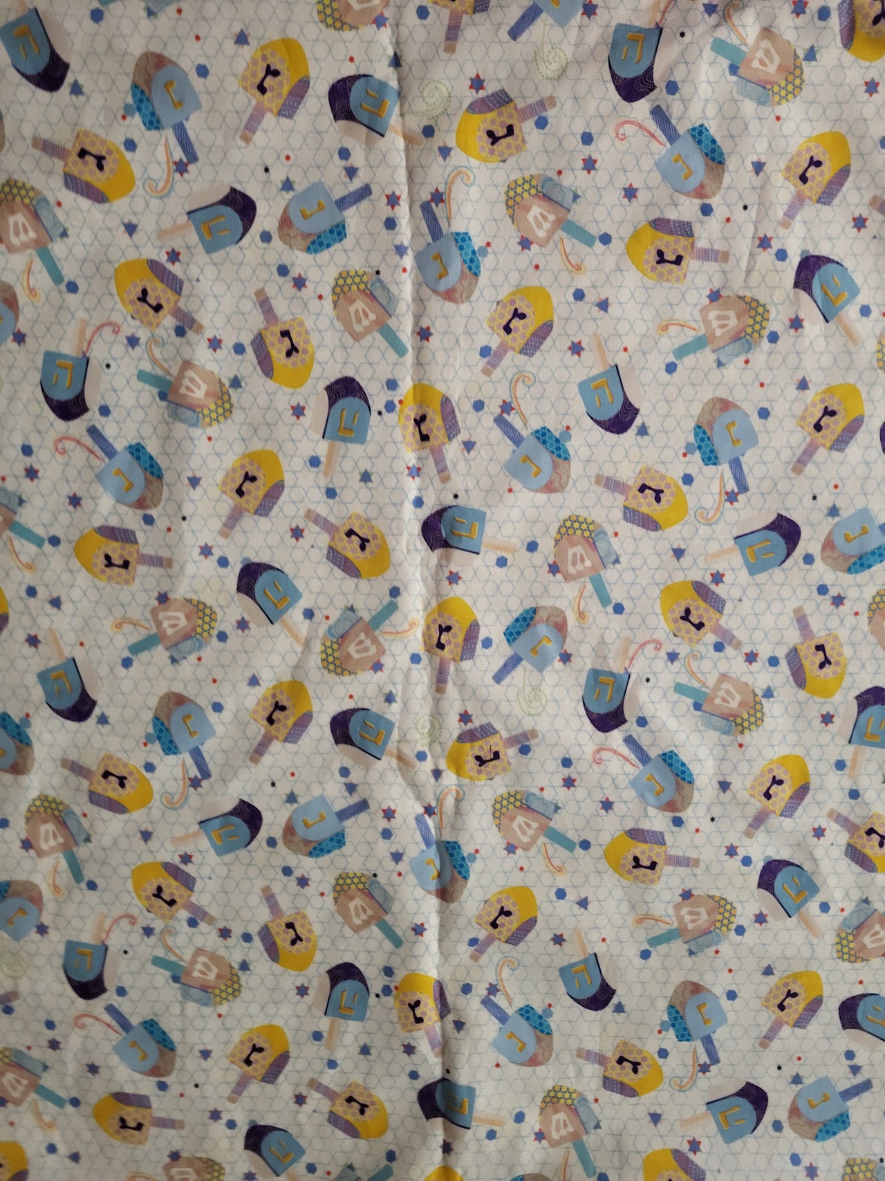 Abstract Colorful Dreidels Hanukkah cotton sew quilt fabric BHY x 44"w Judaica
