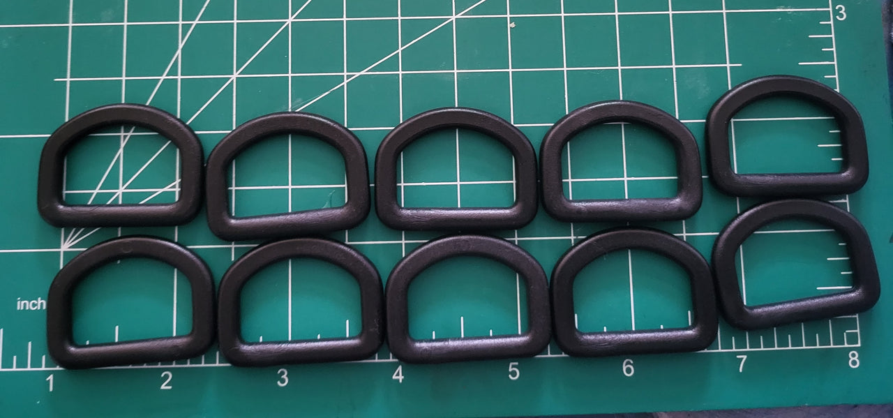 Black dee ring 1" for webbing or strapping hard resin plastic