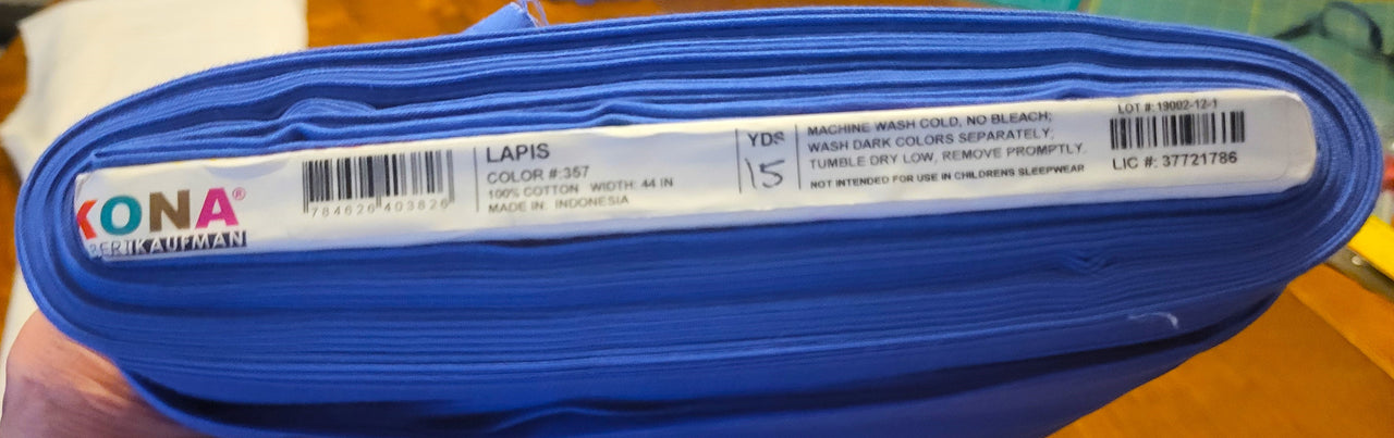Kona cotton fabric Lapis by the half yard x 44" w