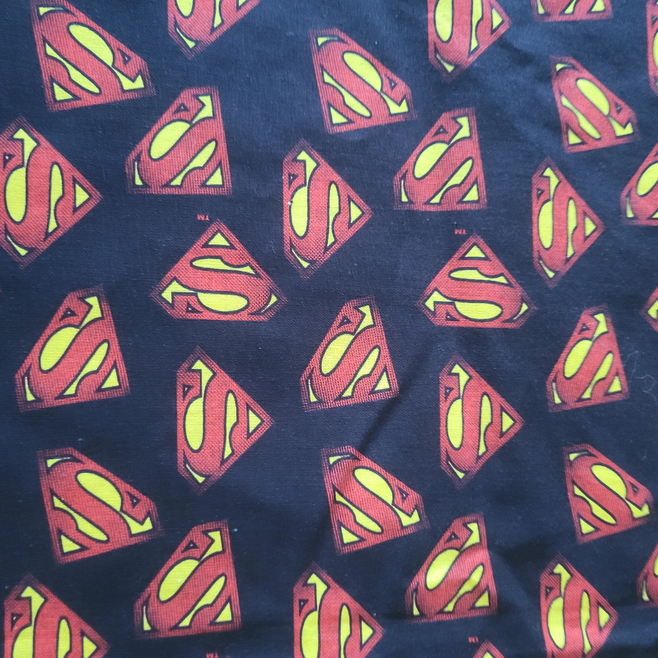 Superman logo cotton sew quilt fabric oop BHY x 46" wide DC comics Camelot fabric