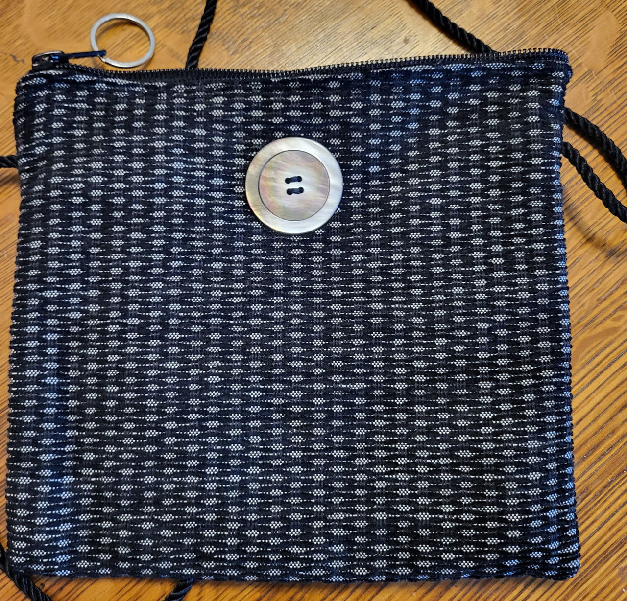 Tapestry cross body purse --Just the Essentials tapestry purse -- mini wallet inside + phone slot --sling cross body waist wear