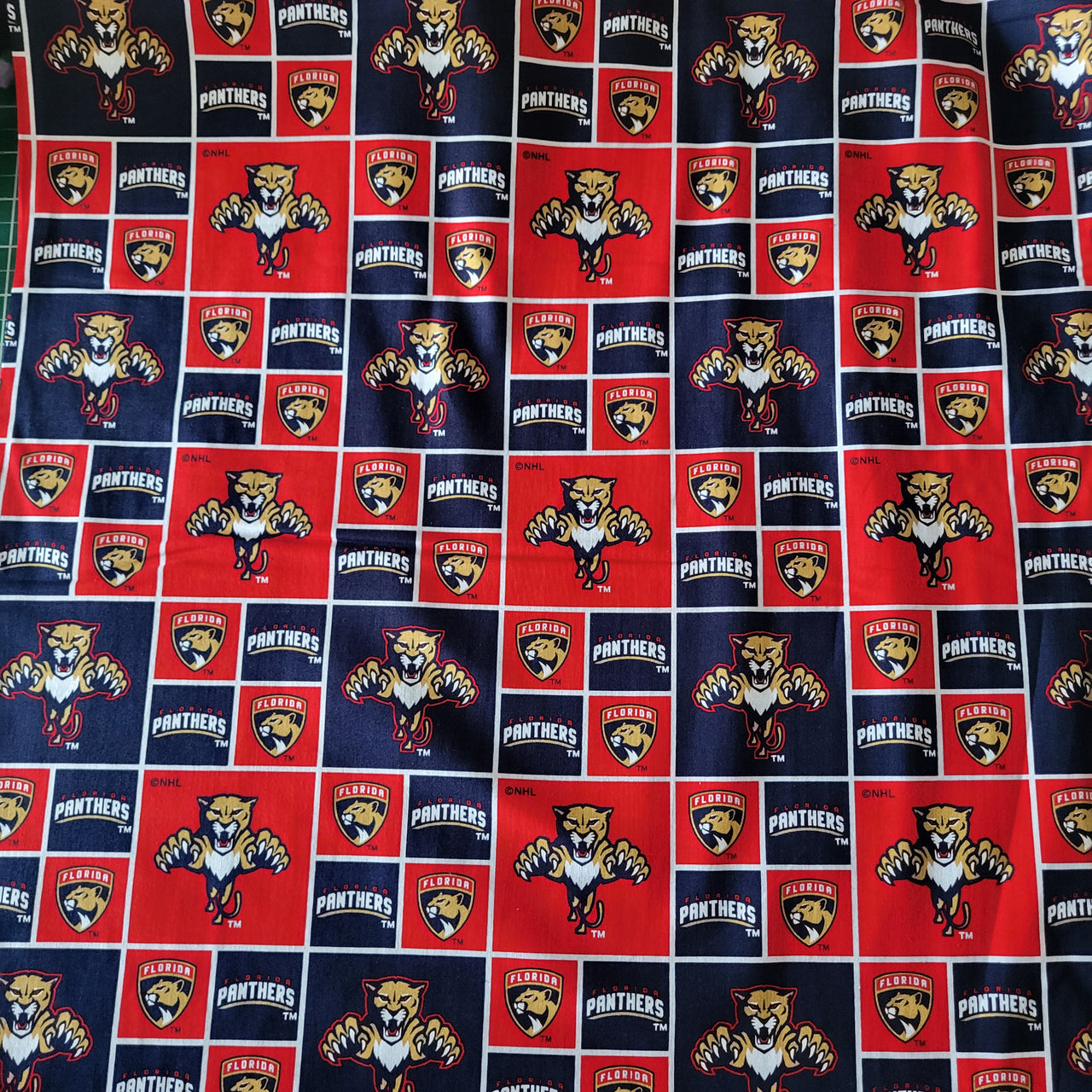 NHL Florida Panthers cotton sewing quilting fabric by half yard x 44" Champs SC