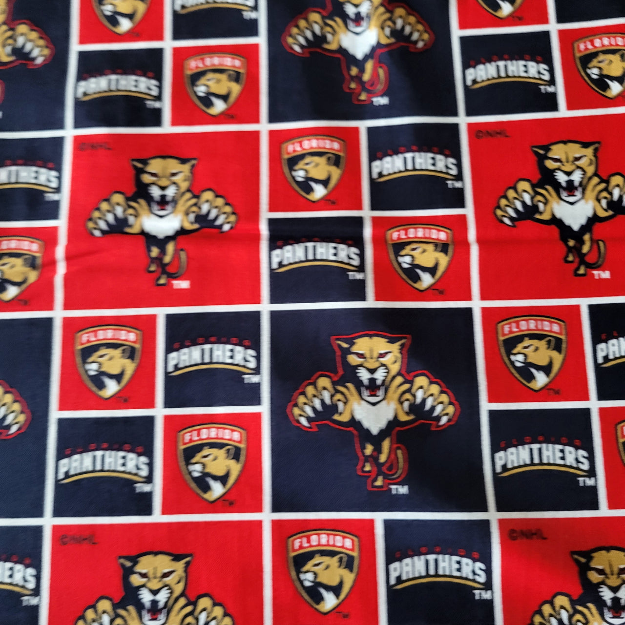 NHL Florida Panthers cotton sewing quilting fabric by half yard x 44" Champs SC