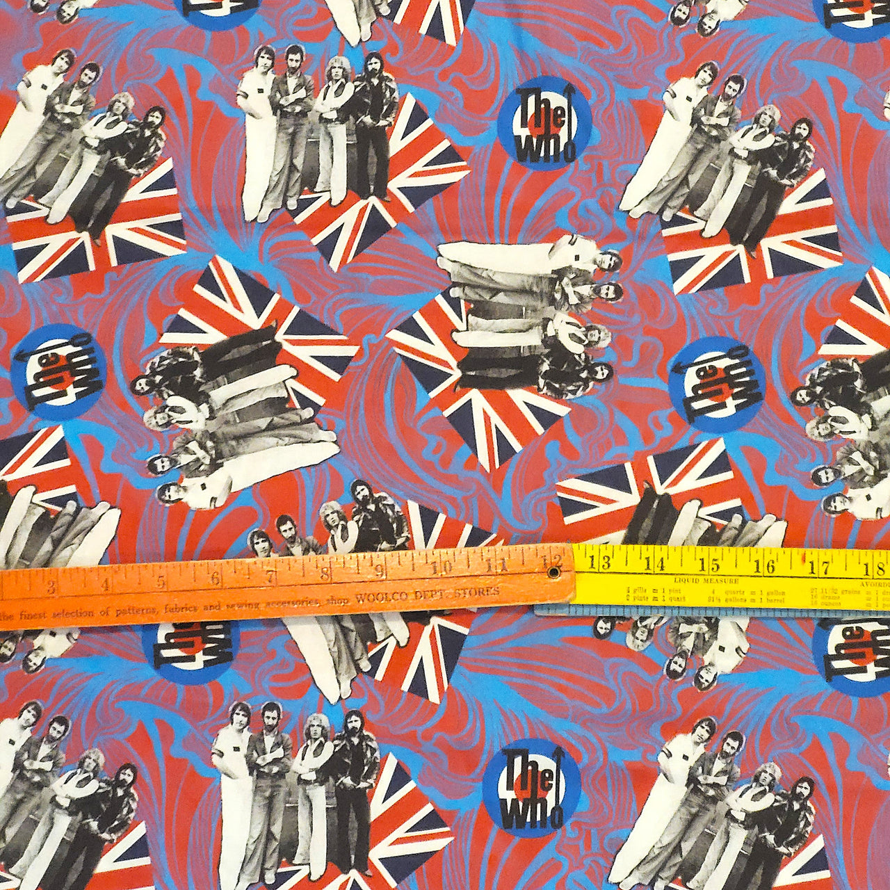 The Who British rock bank cotton quilting fabric by half yard x 44" w music oop
