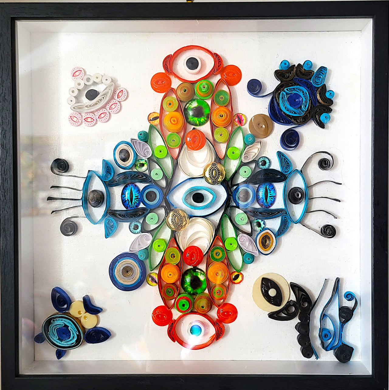 I've Got My Eyes on You quilled art piece