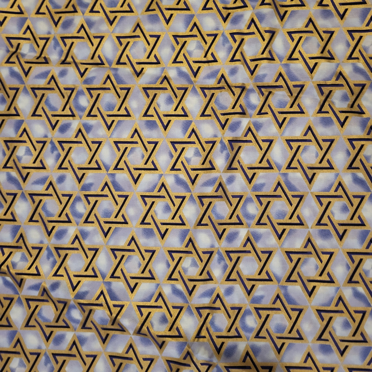 Metallic Golden Stars of David cotton quilting fabric David textiles bhy x 44" w