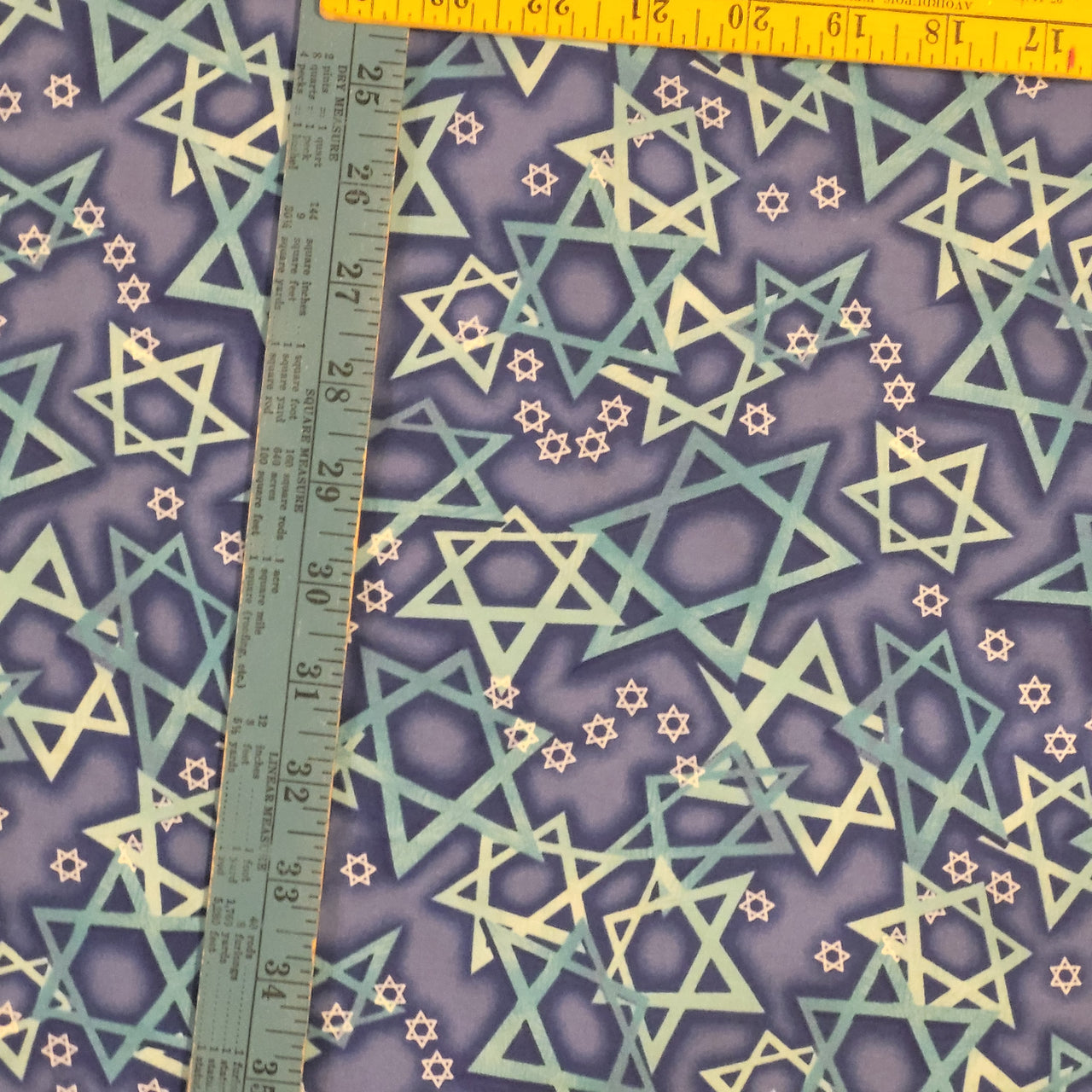All Blues Star of David cotton quilting fabric 44" w x bhy Timeless Treasures