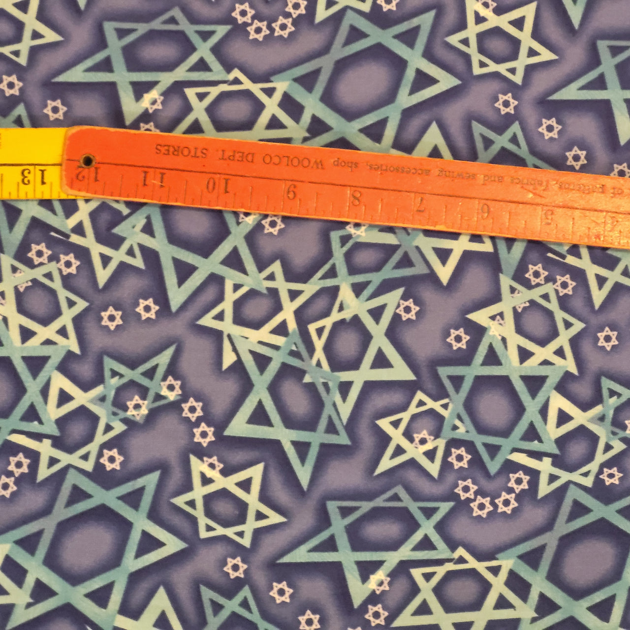 All Blues Star of David cotton quilting fabric 44" w x bhy Timeless Treasures