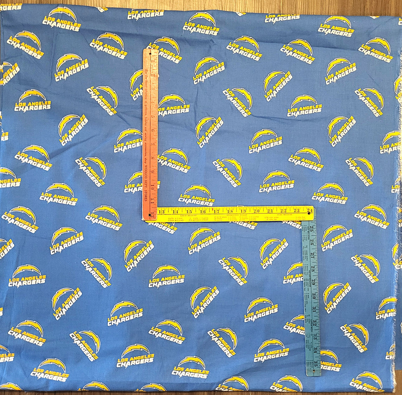 NF Los Angeles Chargers quilting fabric by half yard x 58" wide football