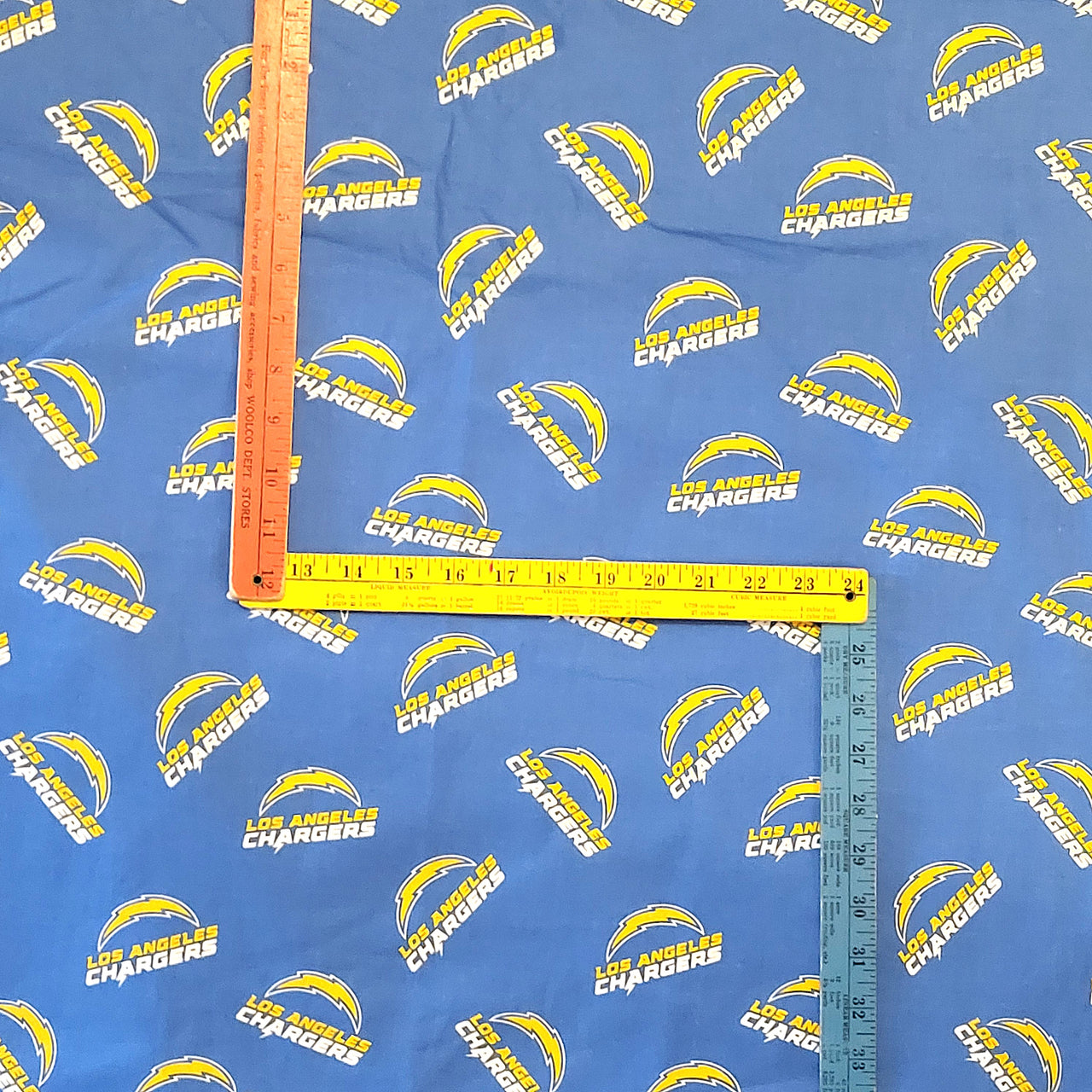 NF Los Angeles Chargers quilting fabric by half yard x 58" wide football