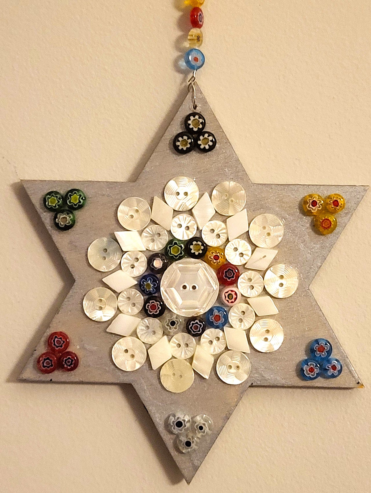 Mother of Pearl Mixed media Silver Star of David