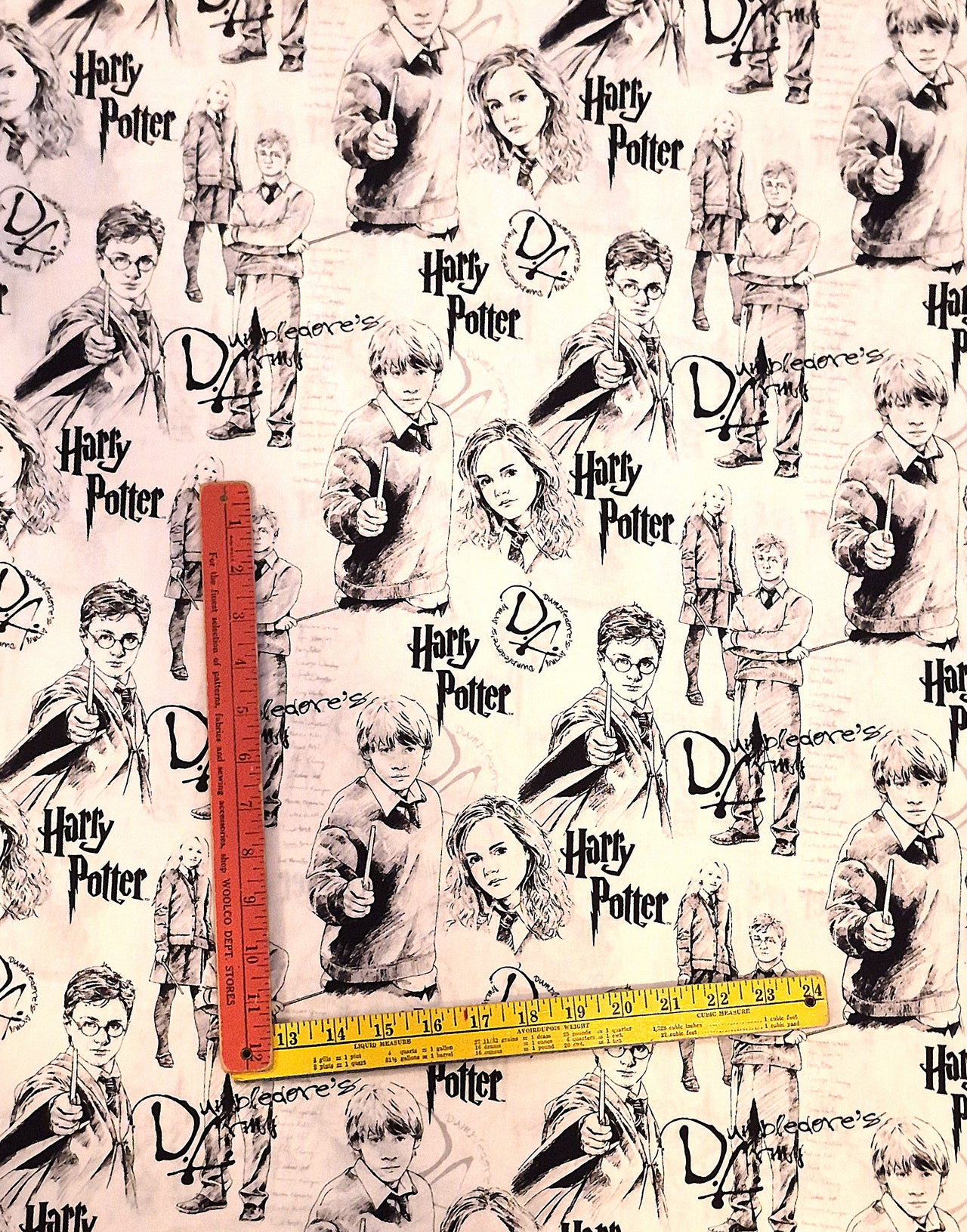 Harry Potter Hogwarts Dumbledore's Army cotton sew quilt fabric BHY x 44" w
