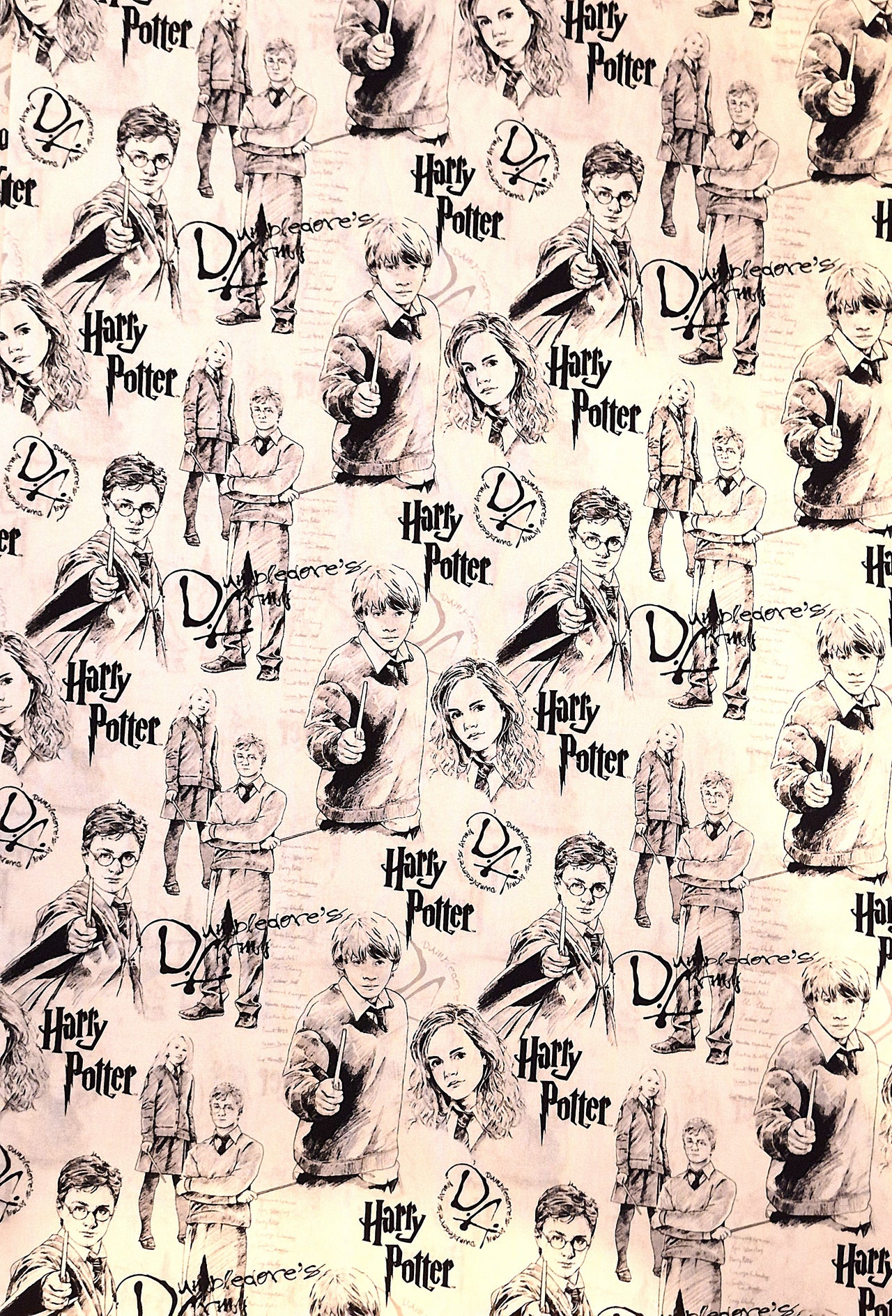 Harry Potter Hogwarts Dumbledore's Army cotton sew quilt fabric BHY x 44" w