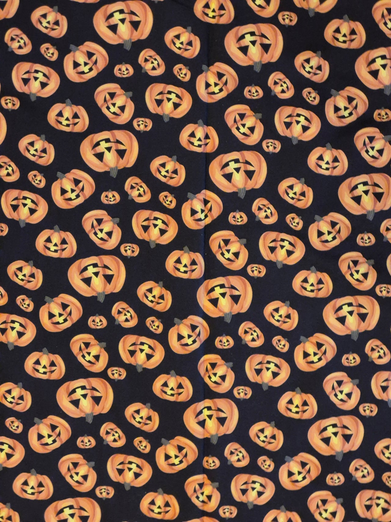 Halloween happy pumpkins cotton sew quilt fabric bhy x 44"w black orange green