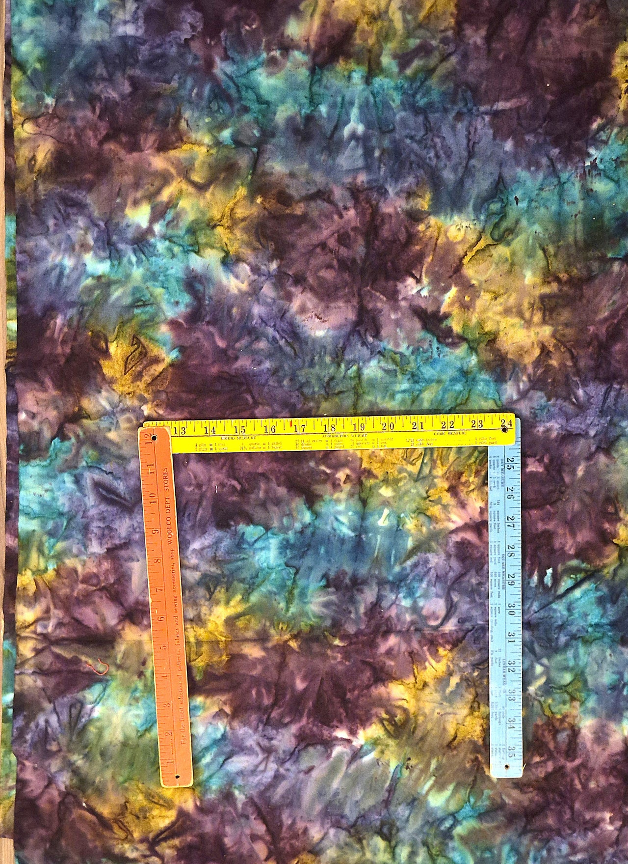 Batik hand-dyed multicolor cotton sew quilt fabric bhy x 44" stunning