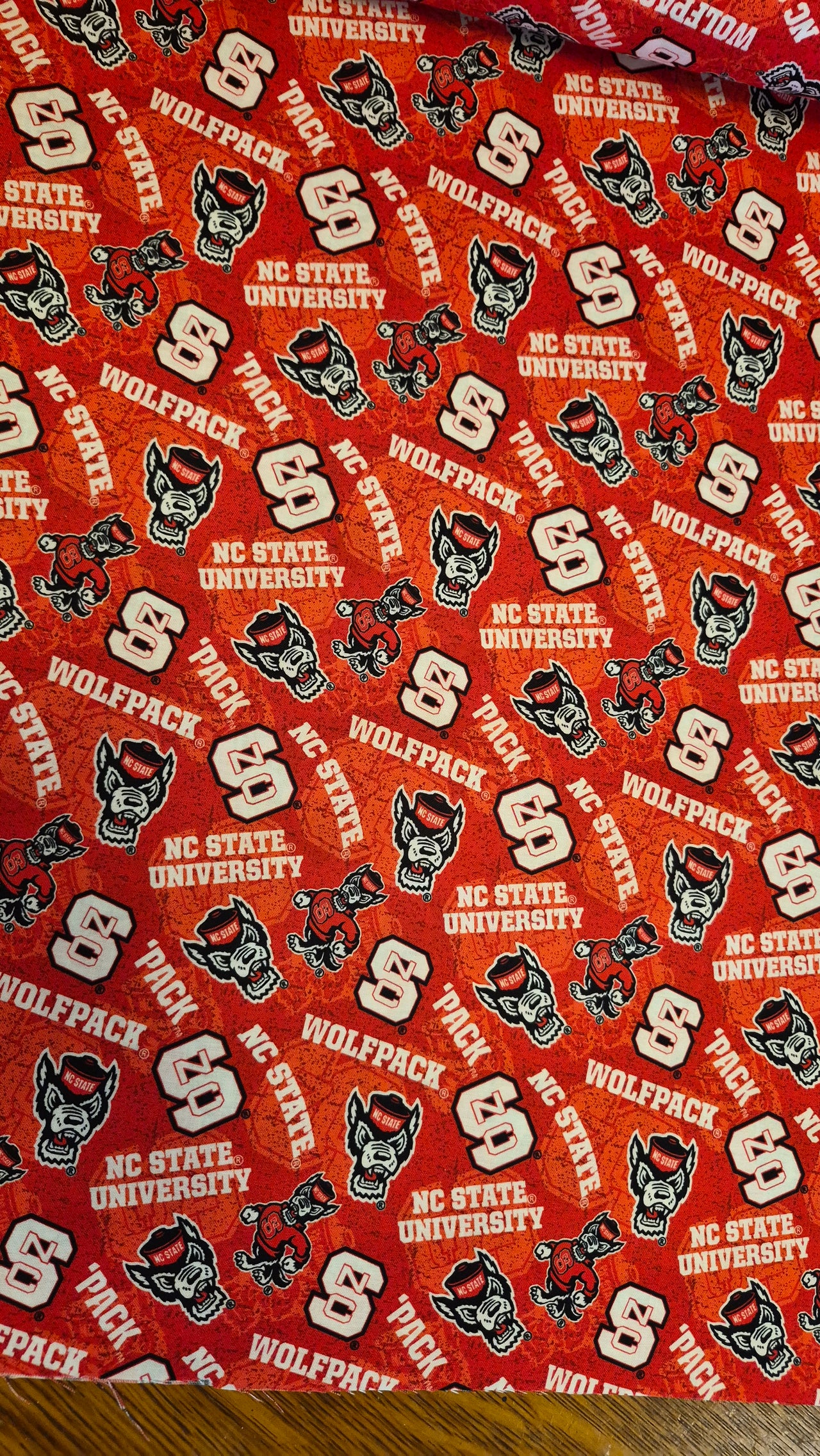 NCCA North Carolina State WolfPack cotton sew quilt fabric bhy x 43" w collage design