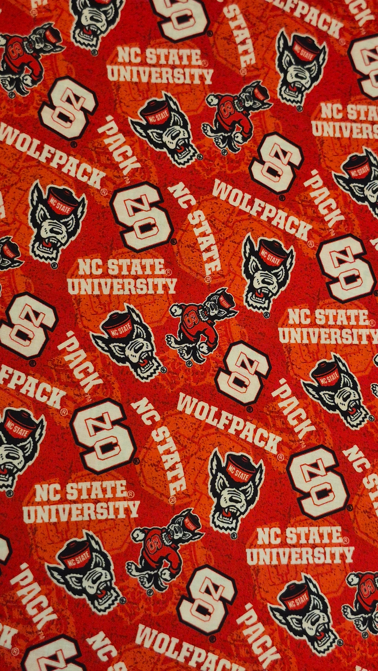 NCCA North Carolina State WolfPack cotton sew quilt fabric bhy x 43" w collage design