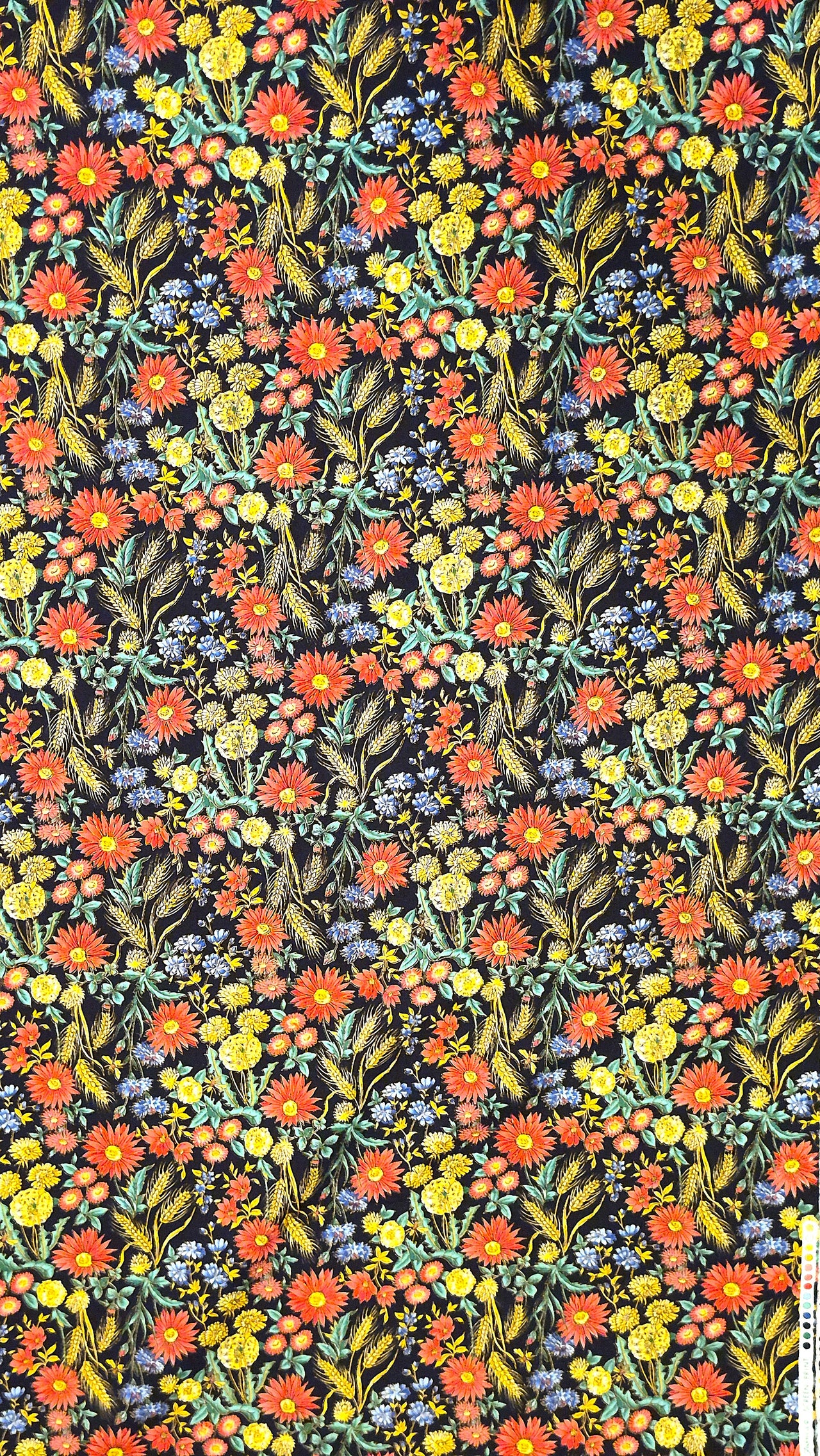 Bright wildflowers field cotton fabric BHY x 43" wide Les Jardins