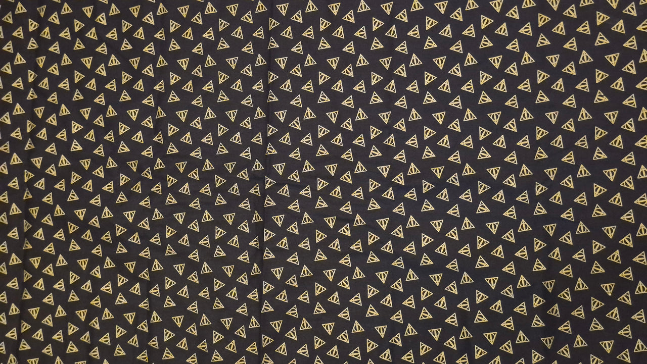 Harry Potter Deathly Hallows symbols cotton sew quilt fabric BHY x 45" w