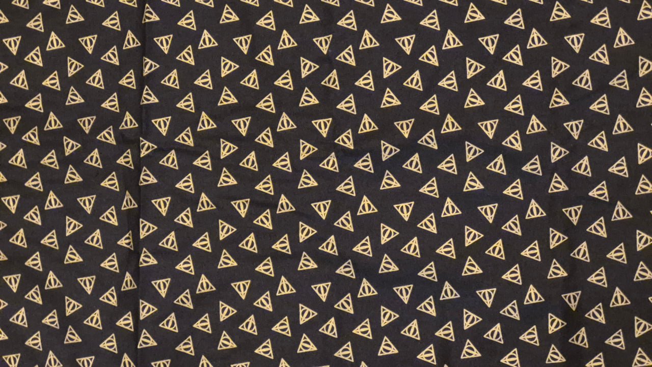 Harry Potter Deathly Hallows symbols cotton sew quilt fabric BHY x 45" w
