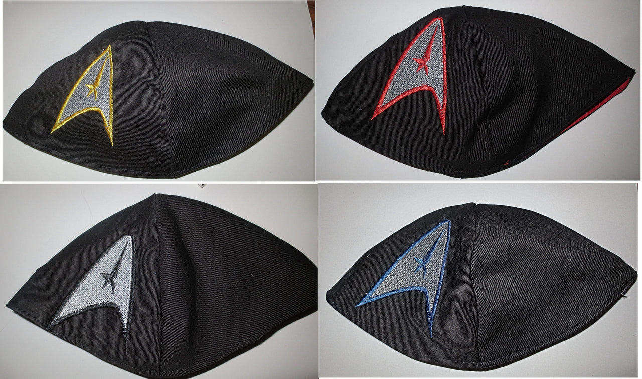 Embroidered Star Trek small kippah 2 choices