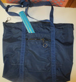 Navy blue zippered organizing tote bag loads of pockets
