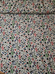 Mahjong tiles cotton fabric