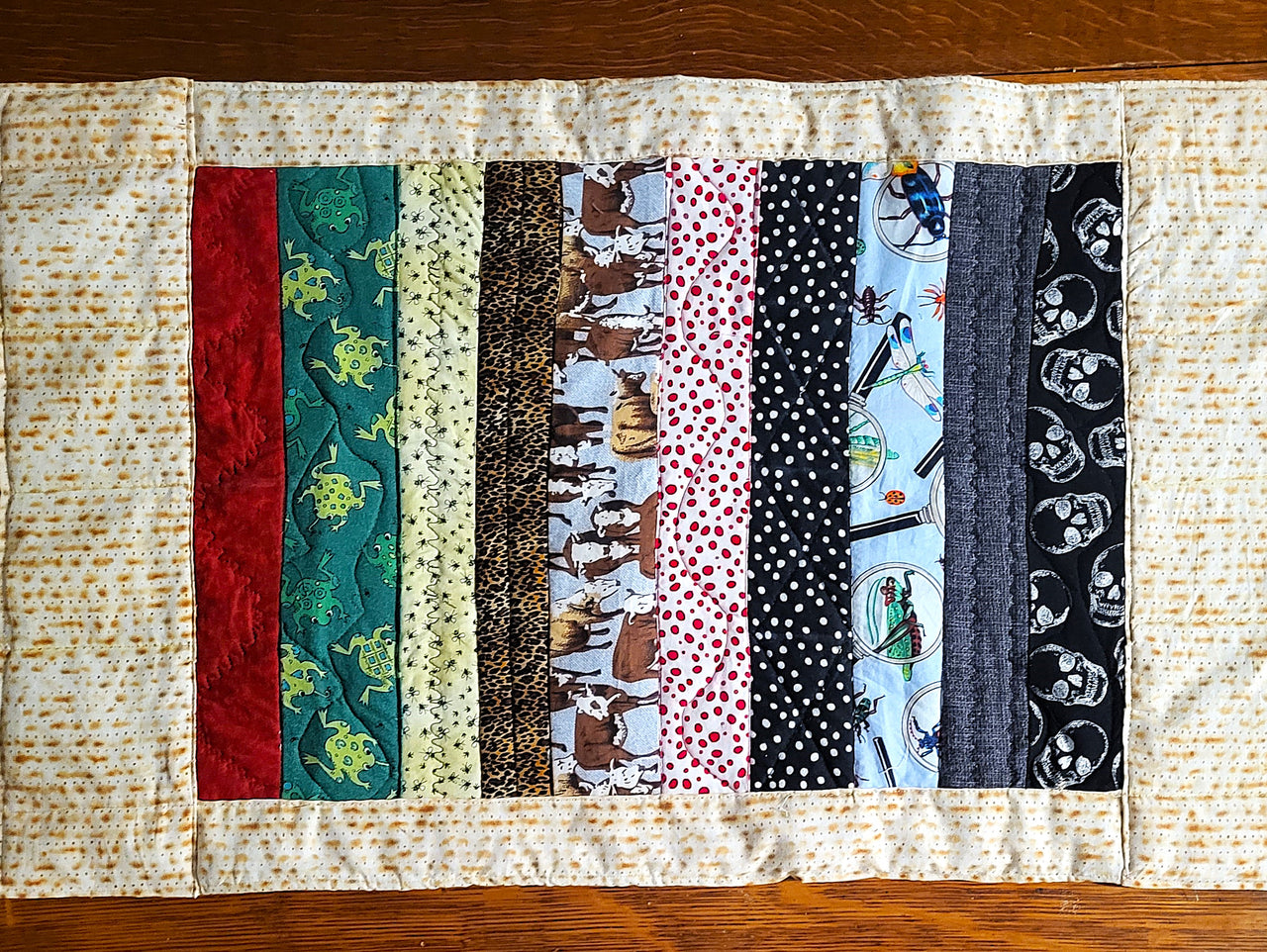 Passover 10 Plagues Matzah insulated table runner