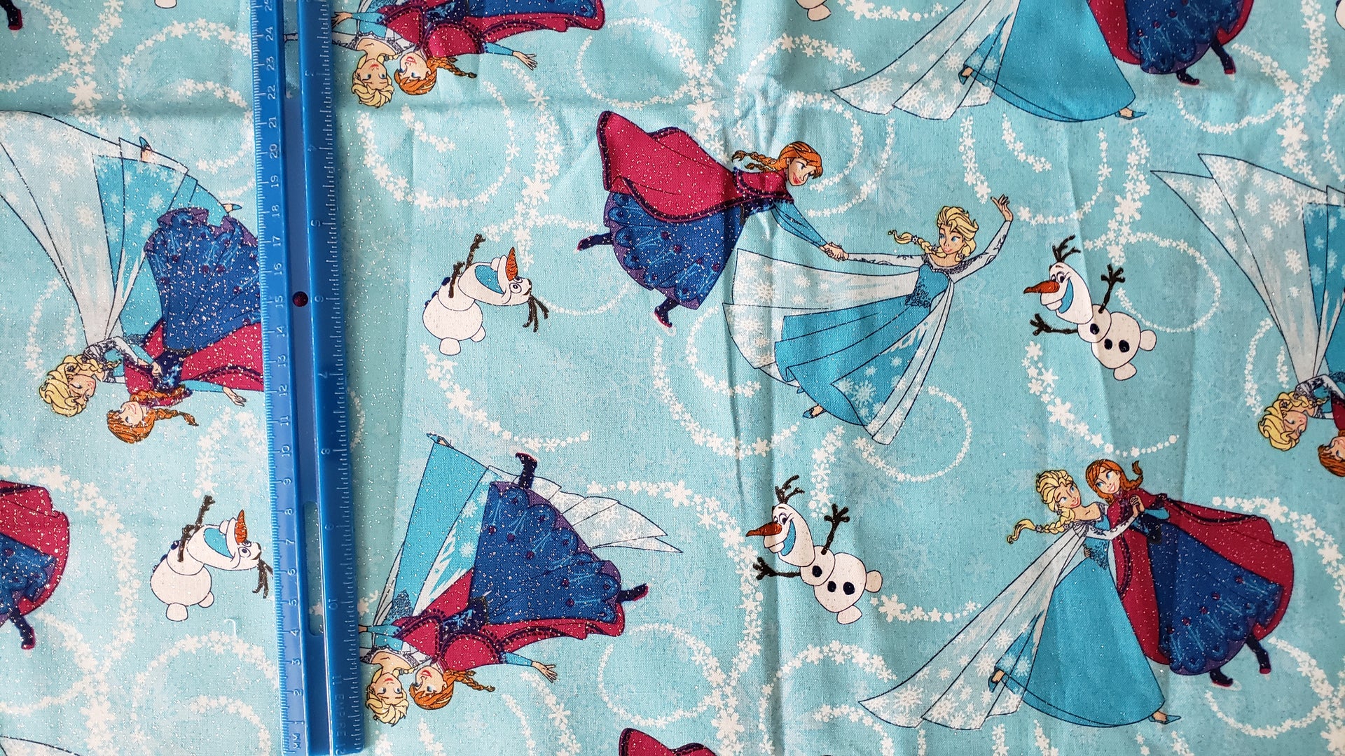 Elsa Anna skating cotton fabric