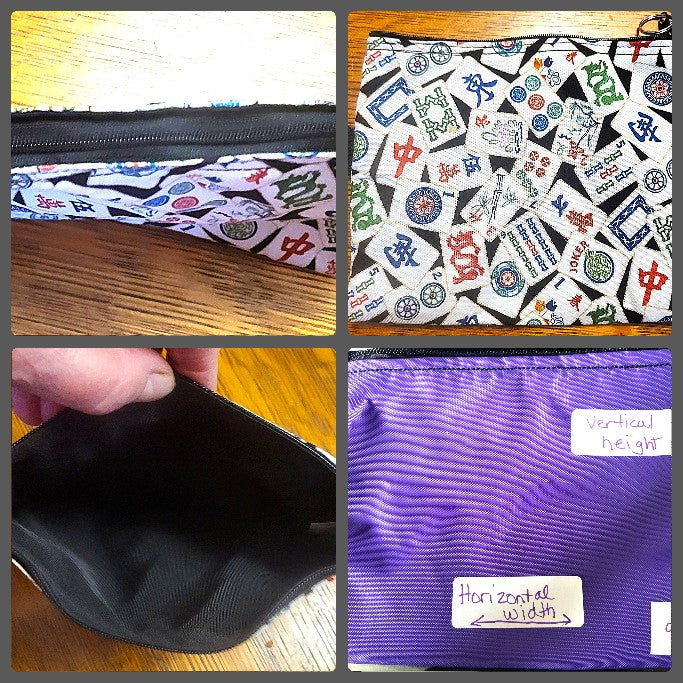 Pretty cloth Zippered pouches in 3 sizes