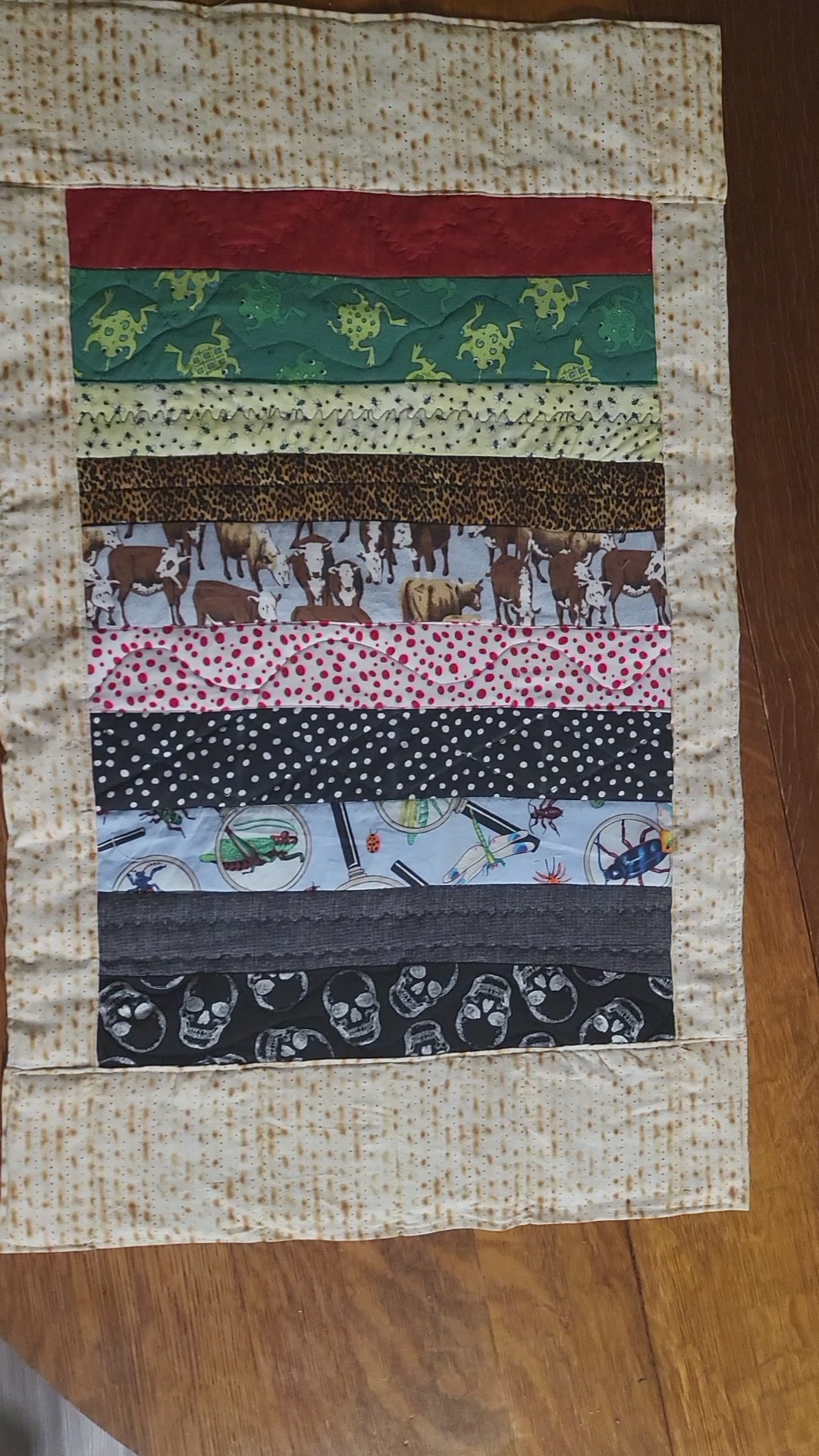 Passover 10 Plagues Matzah hand-crafted table runner